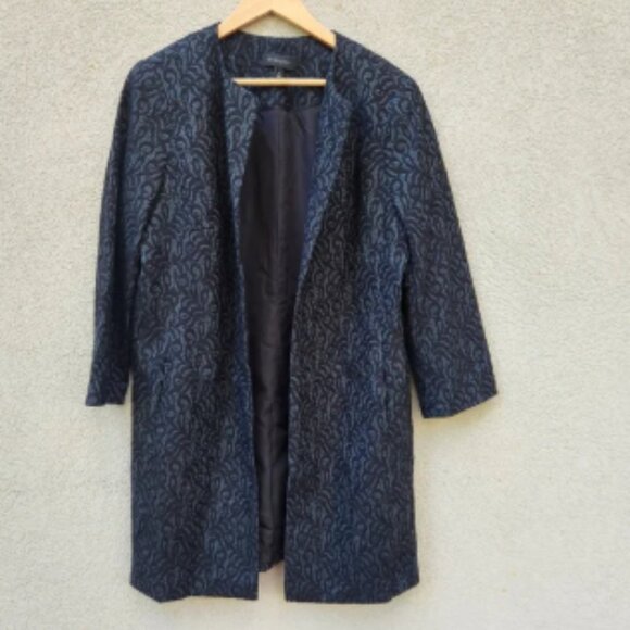 Talbots Coat Women's 16 Emerald Green Lace Overlay Paisley Satin Lined Jacket - Picture 1 of 6